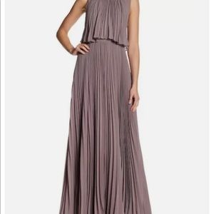 Vera Wang Pleated Chiffon Maxi Dress Size 8